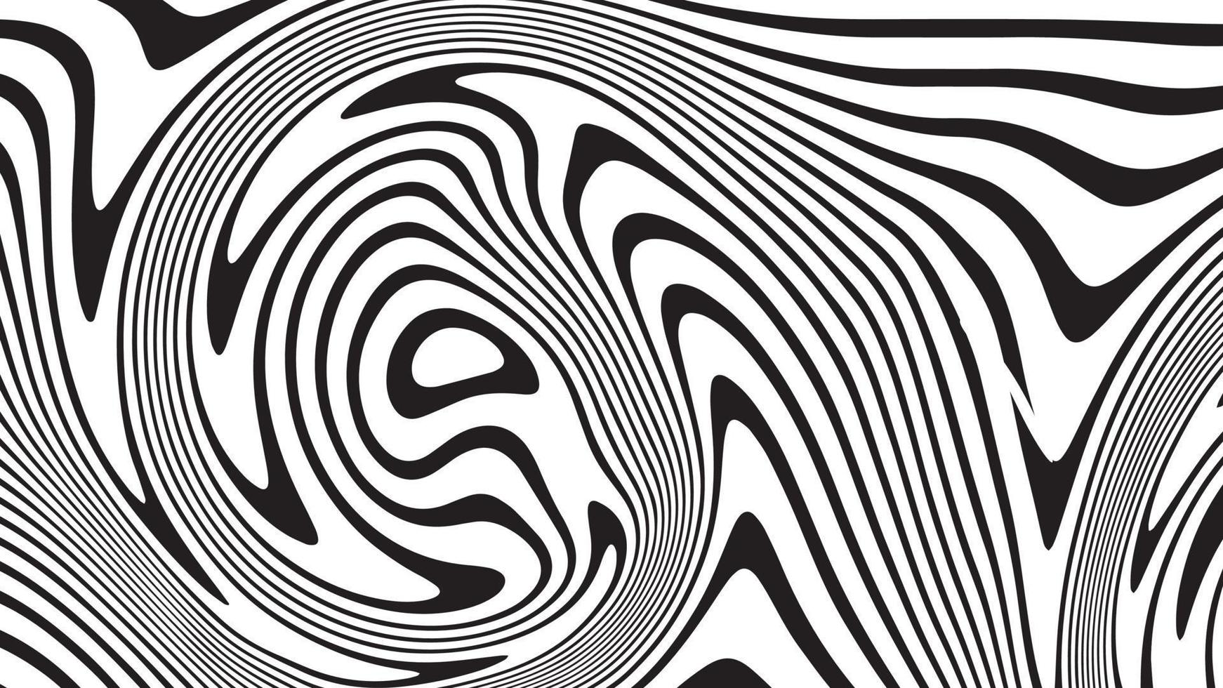 Abstract rippled or black lines pattern with wavy vibrant facture on white background and texture. Liquify lines 3D effect vector EPS 10