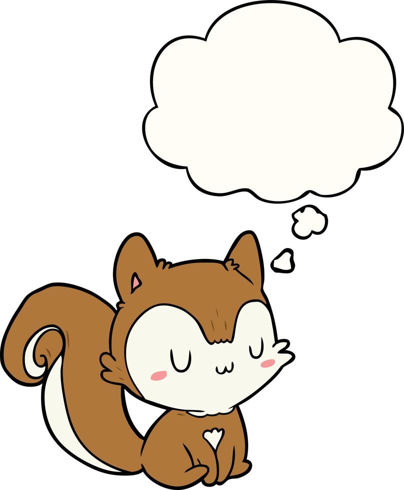 cartoon squirrel and thought bubble vector