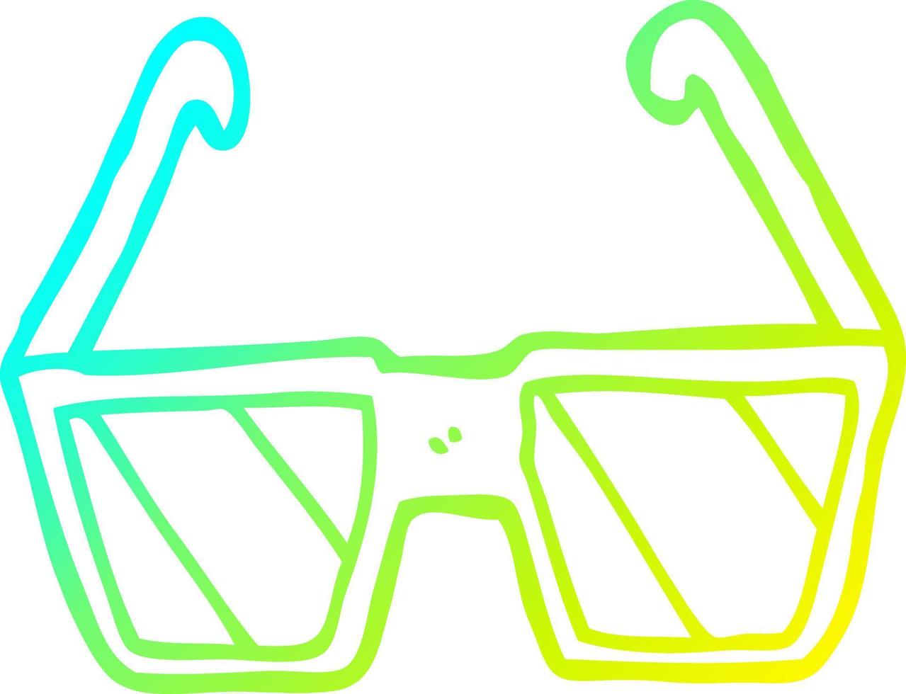 cold gradient line drawing cartoon glasses vector