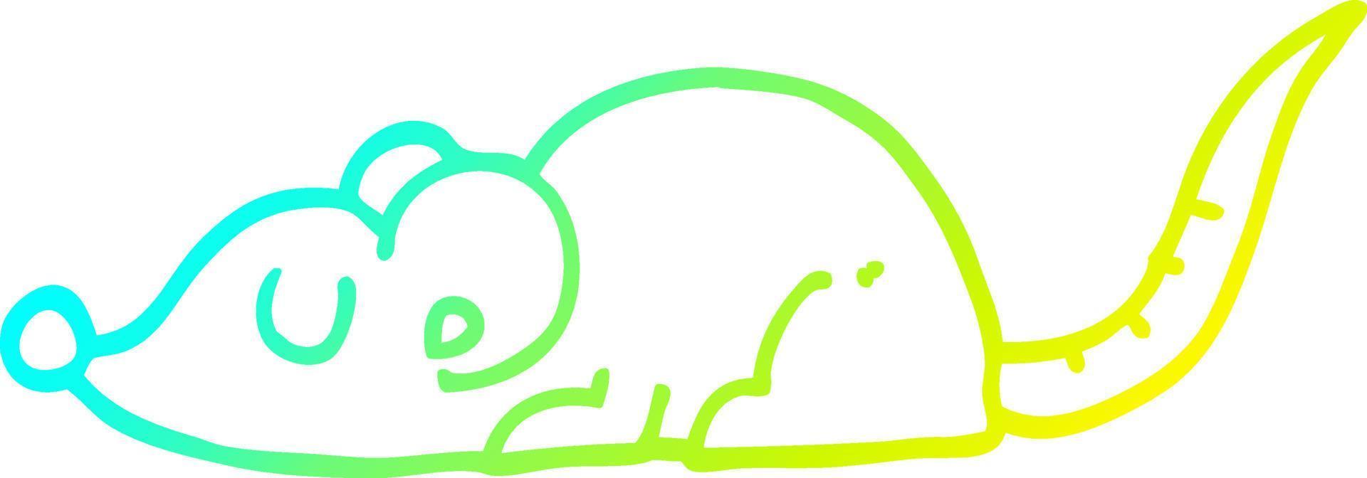 cold gradient line drawing cartoon black rat vector