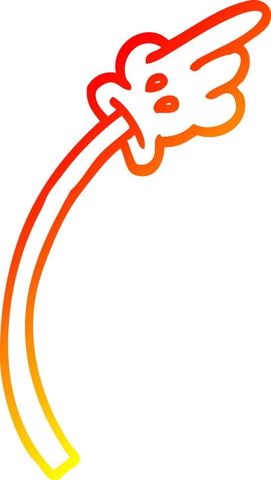 warm gradient line drawing cartoon hand gesture vector