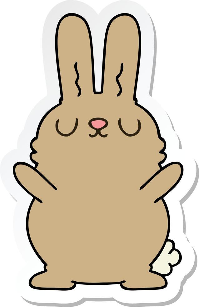 sticker of a quirky hand drawn cartoon rabbit vector