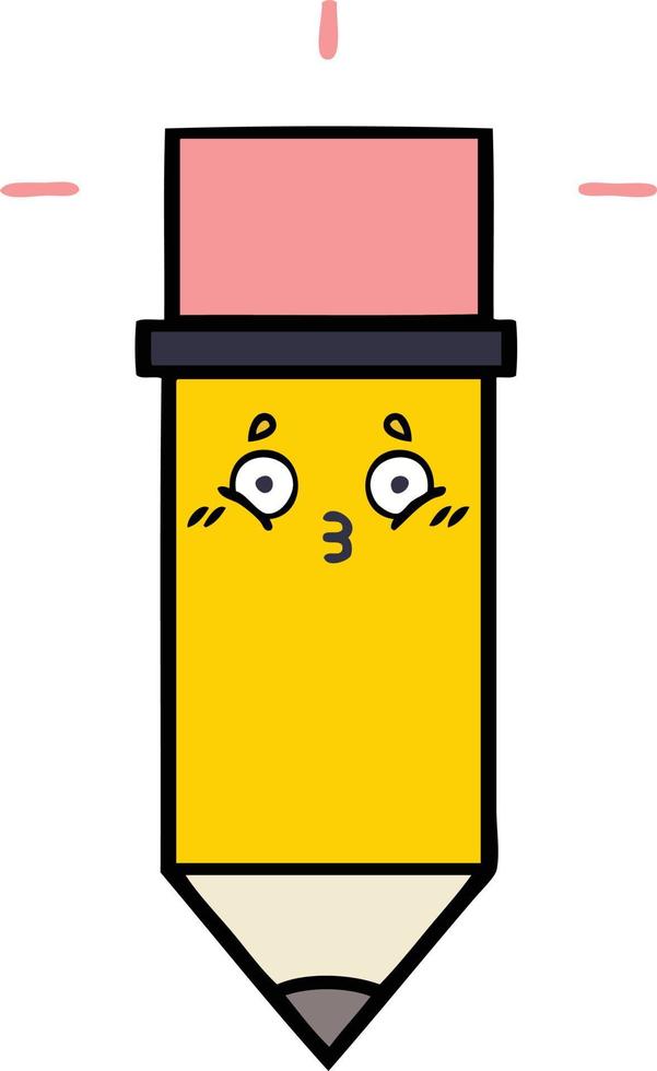 cute cartoon pencil vector