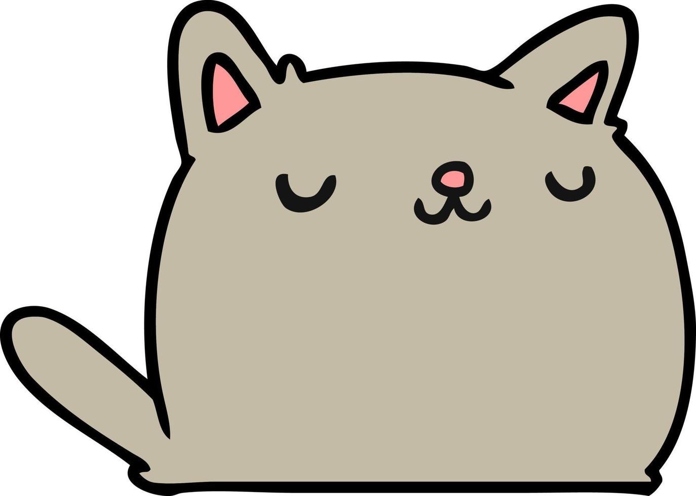 cartoon of cute kawaii cat vector