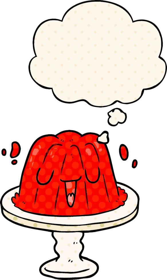 cartoon jelly and thought bubble in comic book style vector