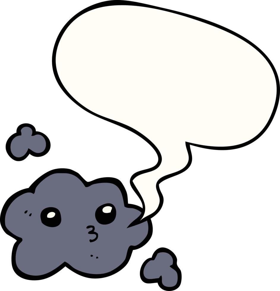 cute cartoon cloud and speech bubble vector