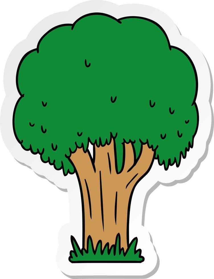 sticker cartoon doodle of a summer tree vector