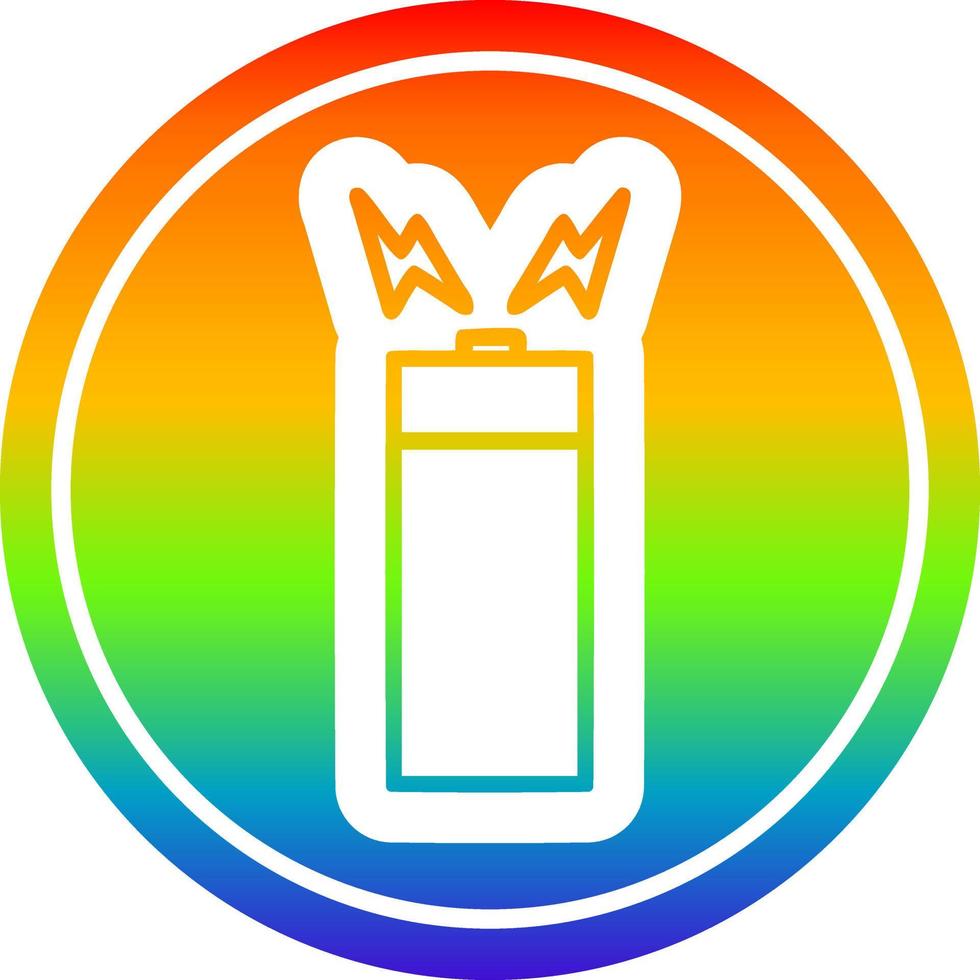 battery circular in rainbow spectrum vector