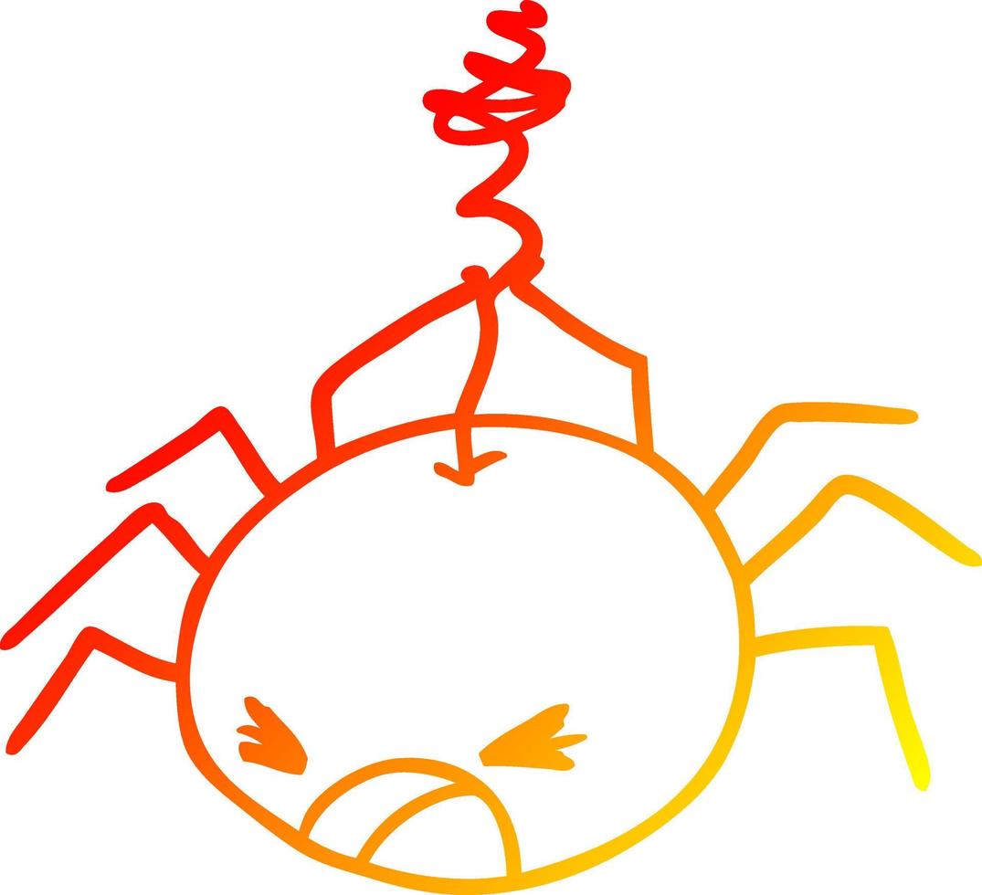 warm gradient line drawing halloween spider vector