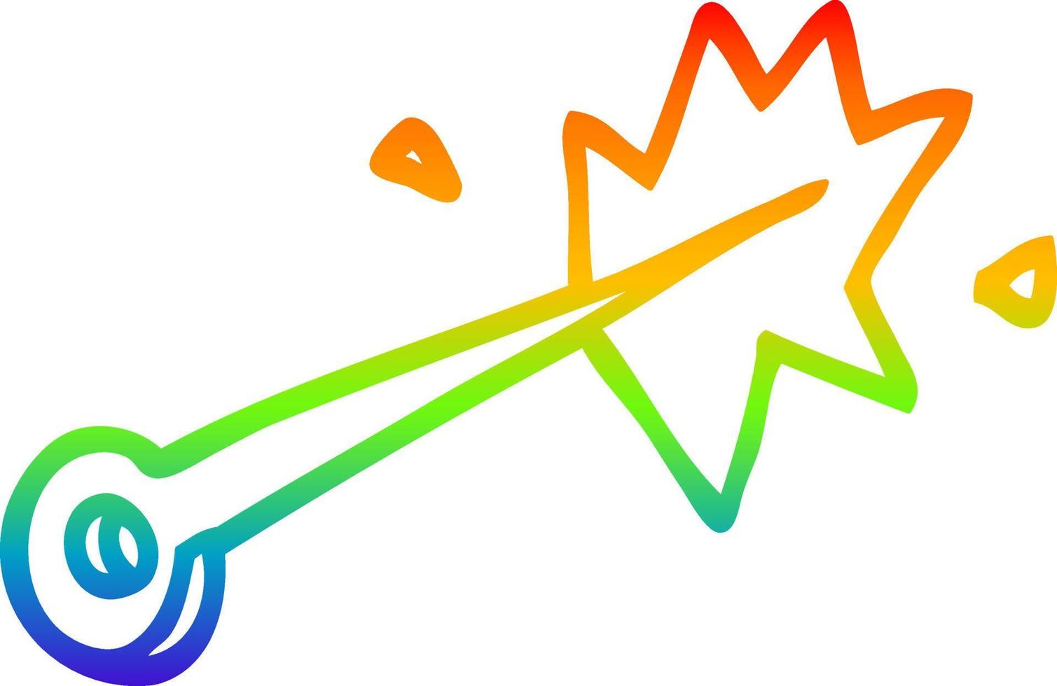 rainbow gradient line drawing cartoon sewing needle vector
