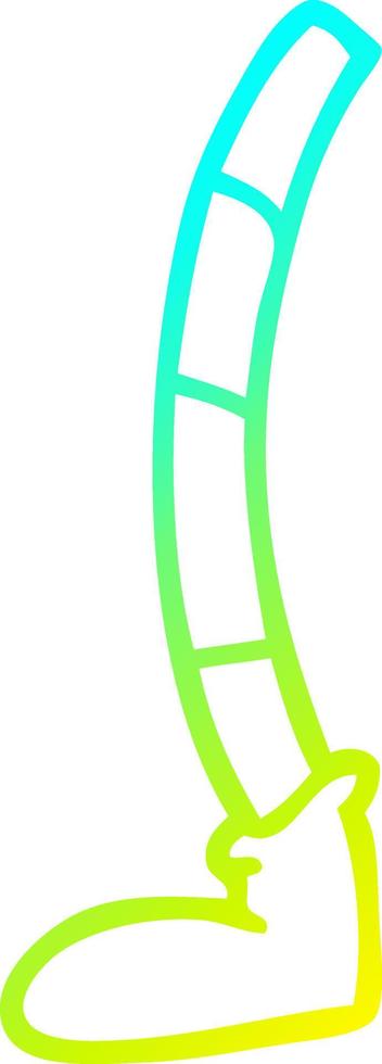 cold gradient line drawing cartoon retro leg vector