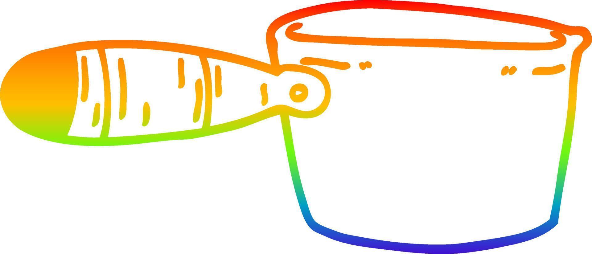 arco iris gradiente línea dibujo dibujos animados sartén vector