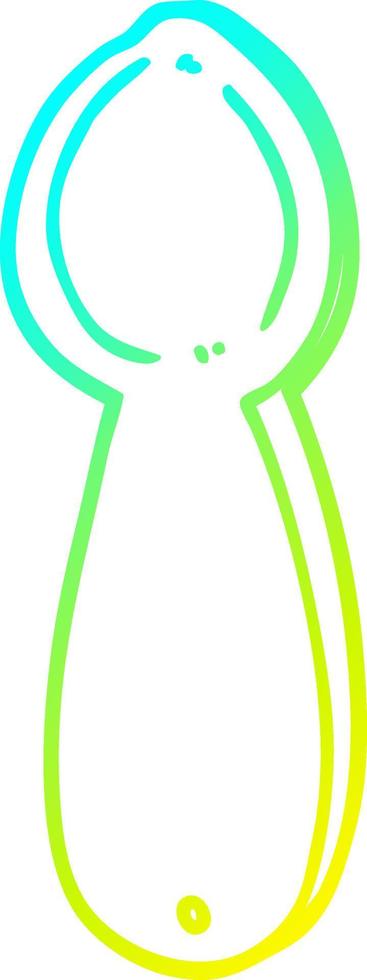 cold gradient line drawing cartoon spoon vector