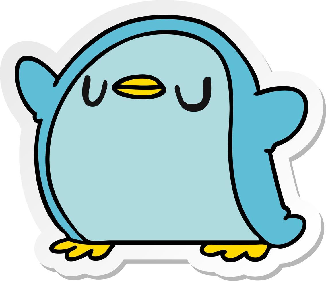 sticker cartoon kawaii of a cute penguin vector