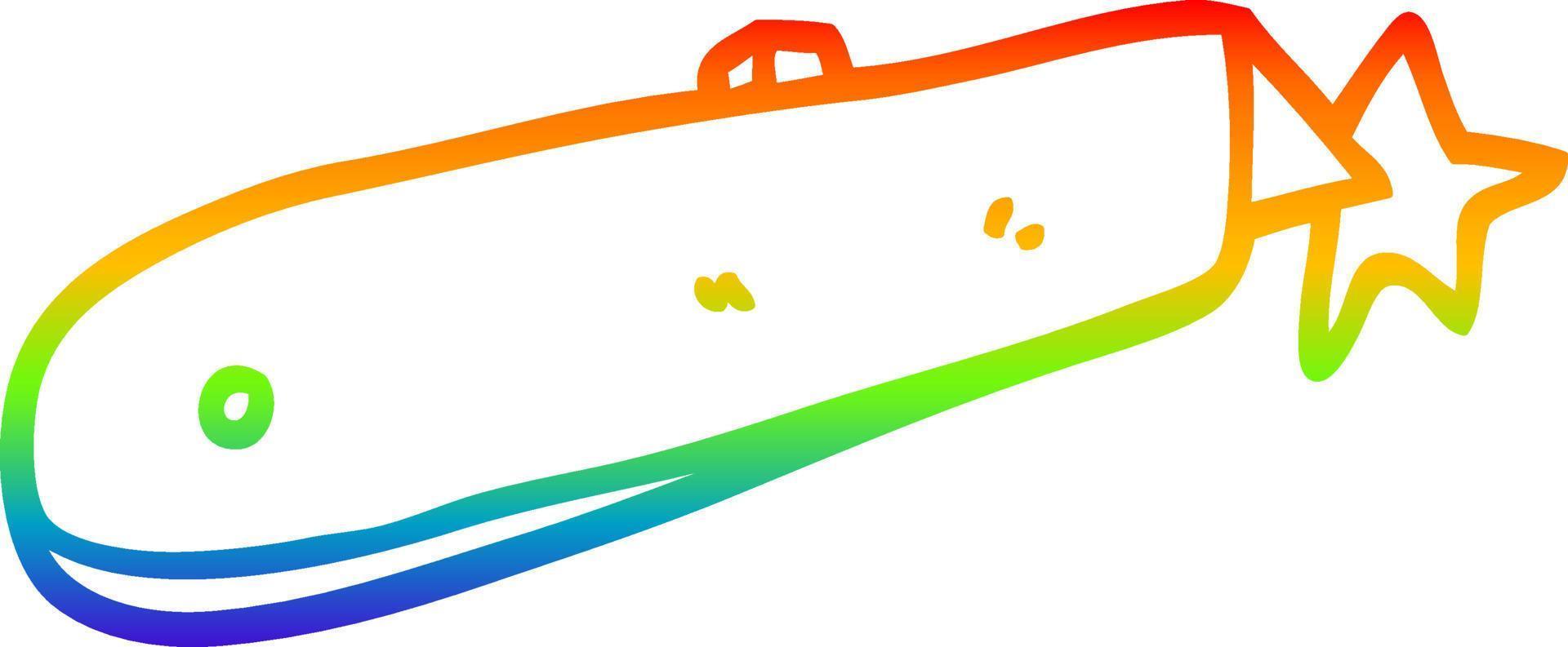 rainbow gradient line drawing cartoon work knife vector