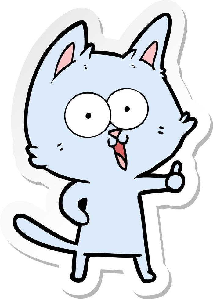 pegatina de un divertido gato de dibujos animados vector