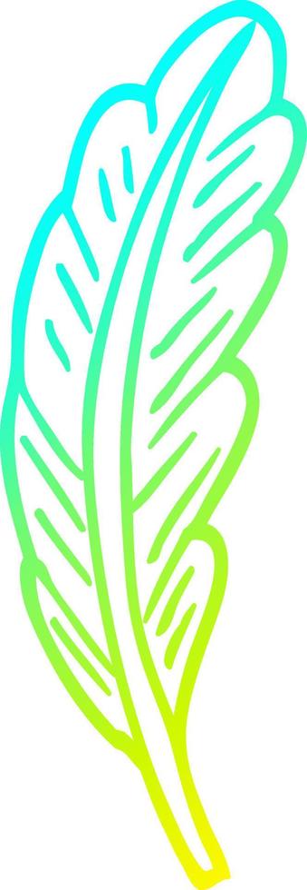 cold gradient line drawing cartoon white feather vector
