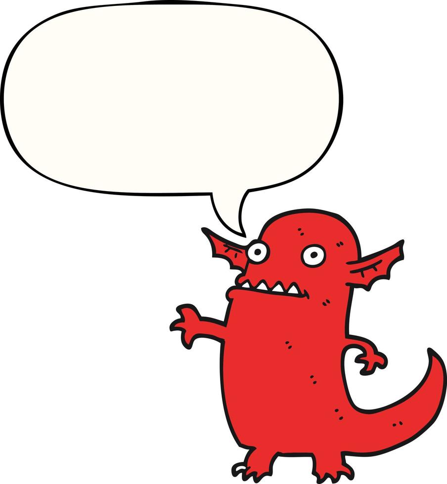 cartoon halloween monster and speech bubble vector