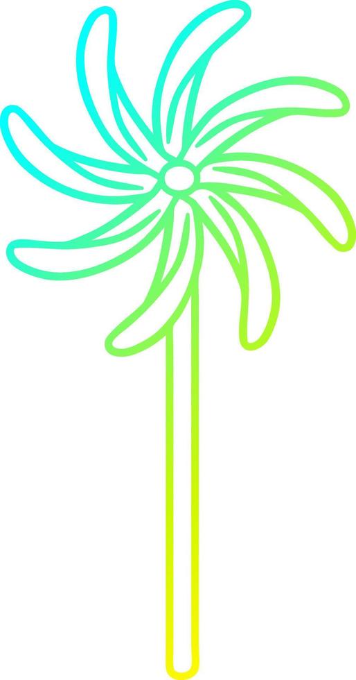 cold gradient line drawing toy windmill vector