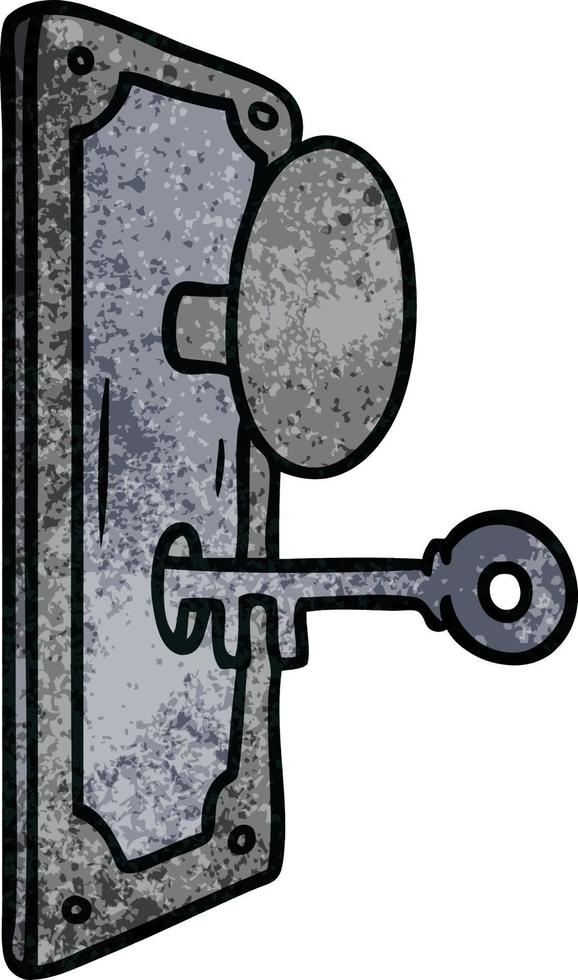 textured cartoon doodle of a door handle vector