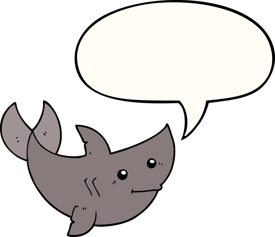 cartoon shark and speech bubble vector