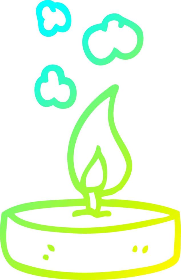 cold gradient line drawing cartoon scented candle vector