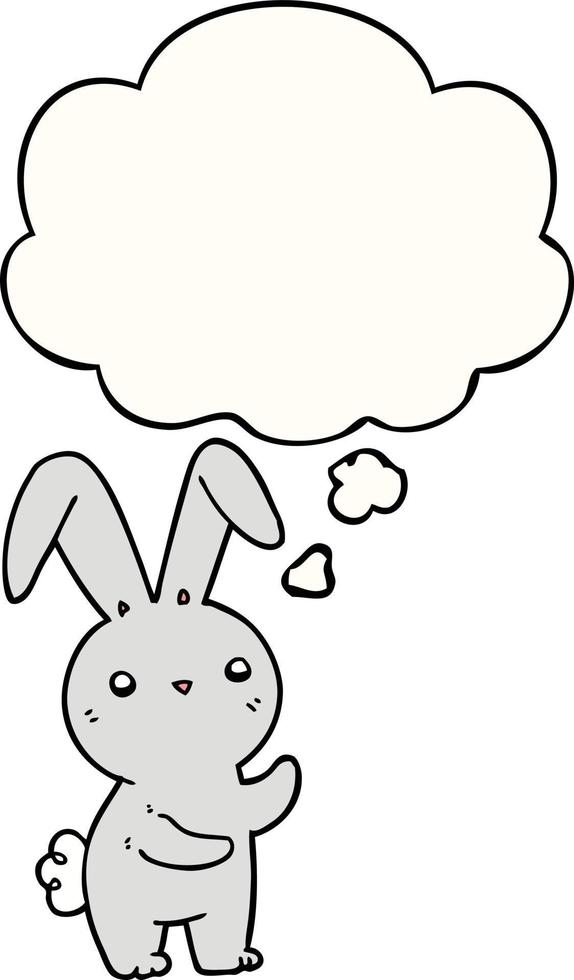 cute cartoon rabbit and thought bubble vector