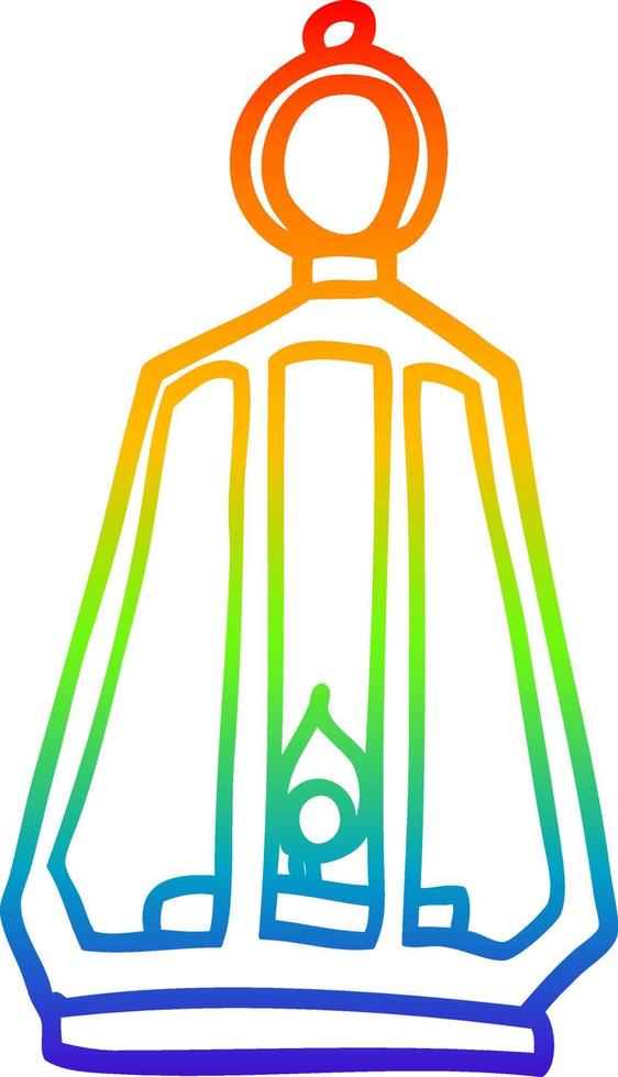 rainbow gradient line drawing cartoon lantern vector