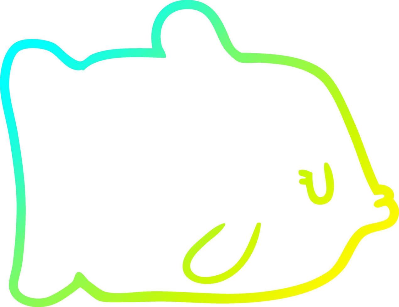 cold gradient line drawing cartoon fish vector