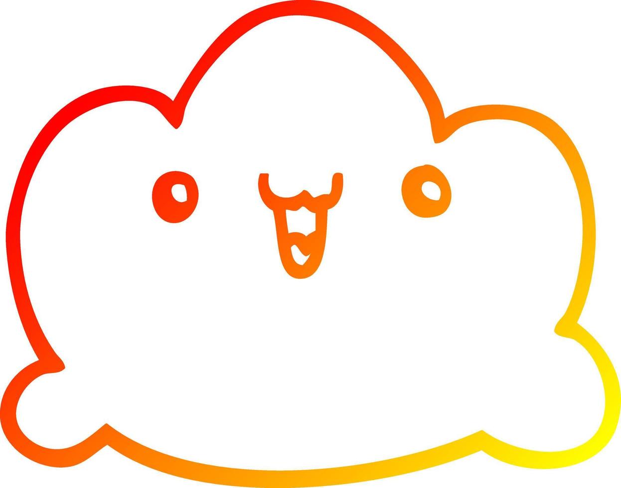 warm gradient line drawing cartoon cloud vector