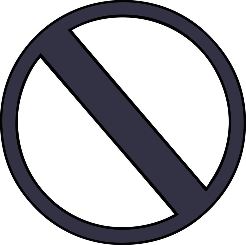 cute cartoon no entry sign vector