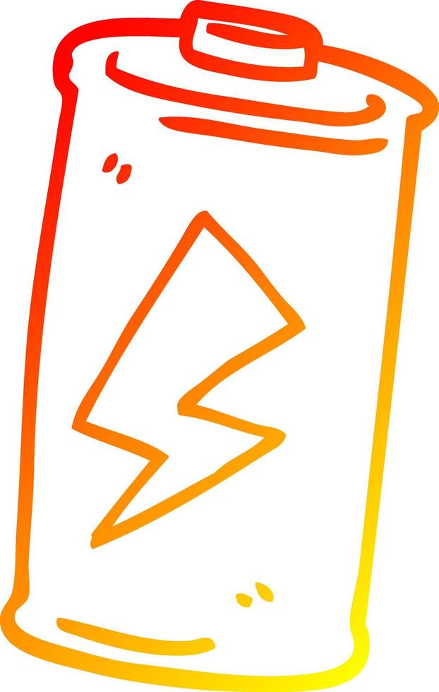 warm gradient line drawing cartoon battery vector