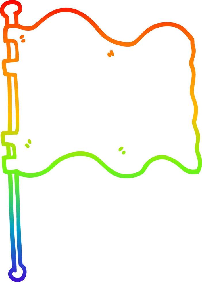 bandera de dibujos animados de dibujo de línea de gradiente de arco iris vector