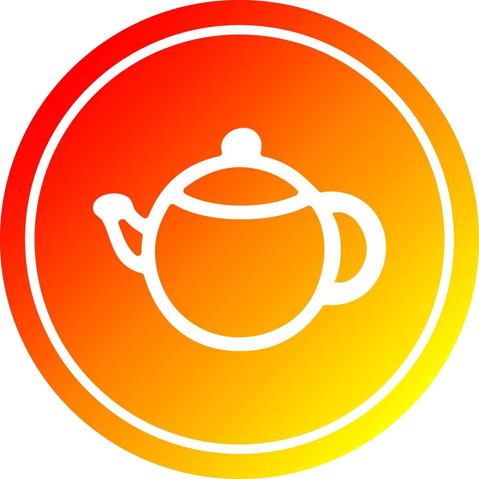 tea pot circular in hot gradient spectrum vector