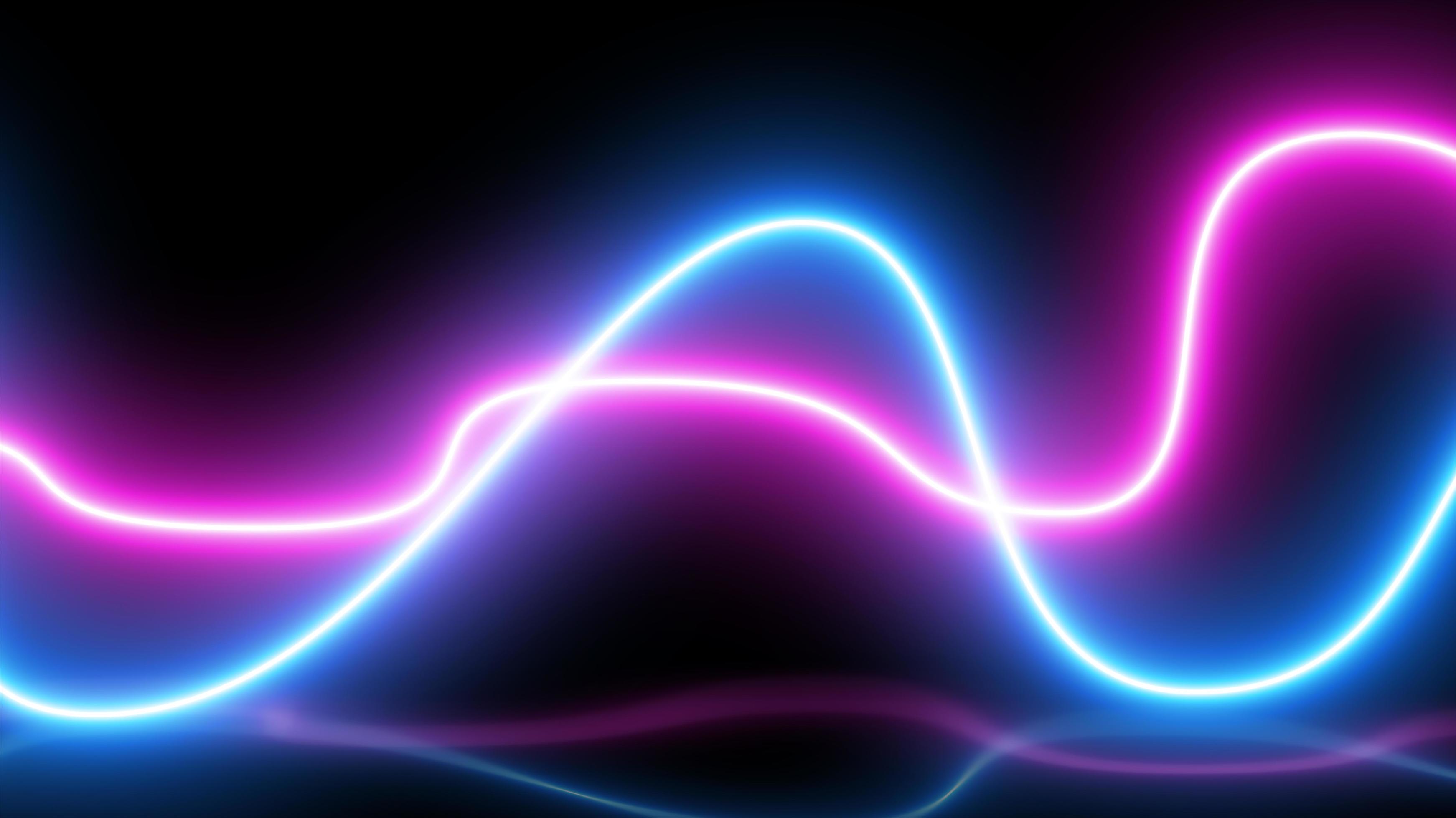 futuristic curve horizontal abstract shape glow effect, graphic laser