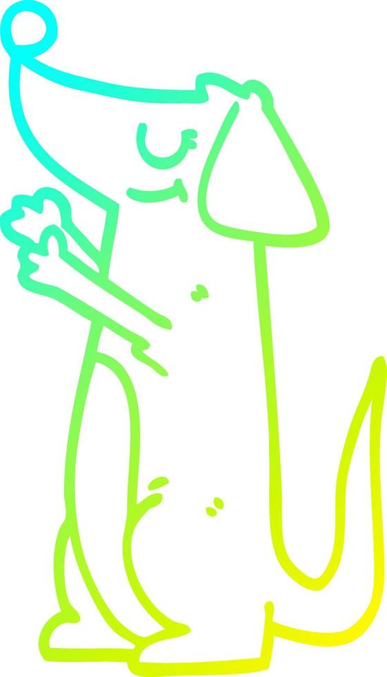 cold gradient line drawing cartoon well behaved dog vector
