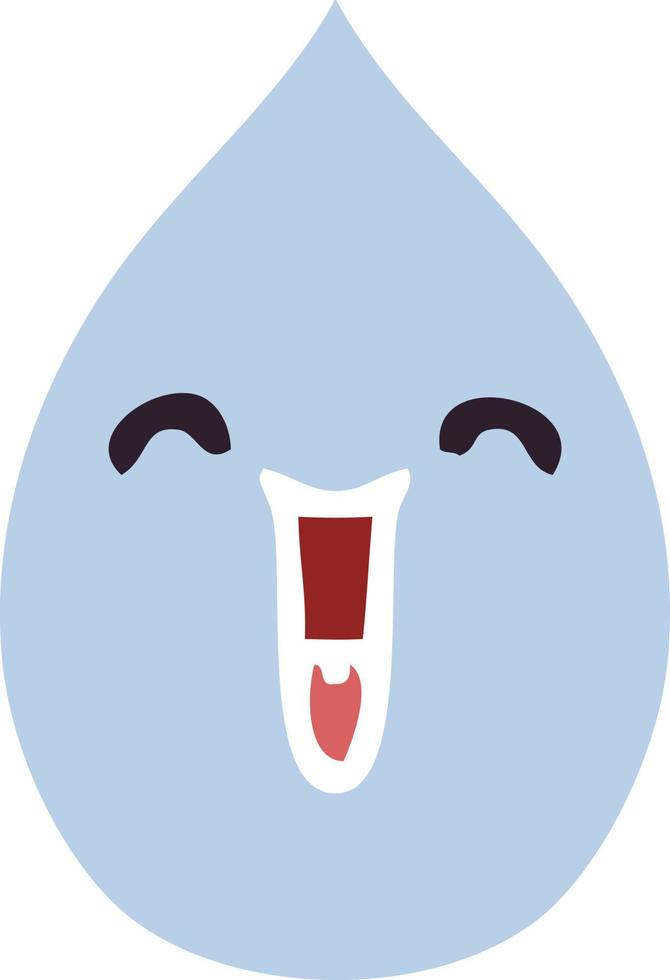 quirky hand drawn cartoon emotional rain drop vector