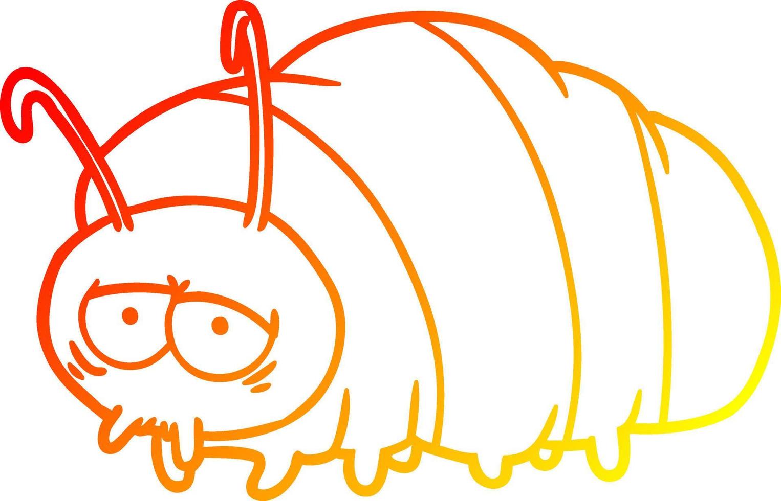 warm gradient line drawing cartoon bug vector