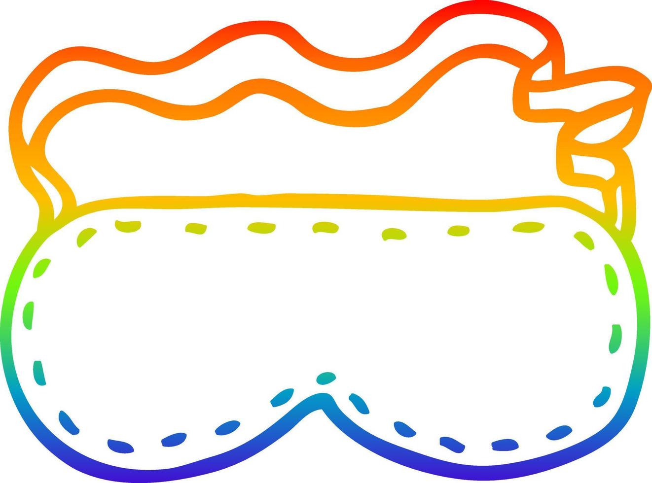 rainbow gradient line drawing cartoon sleeping mask vector