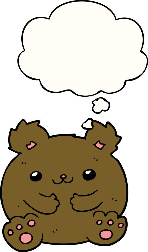 cartoon bear and thought bubble vector