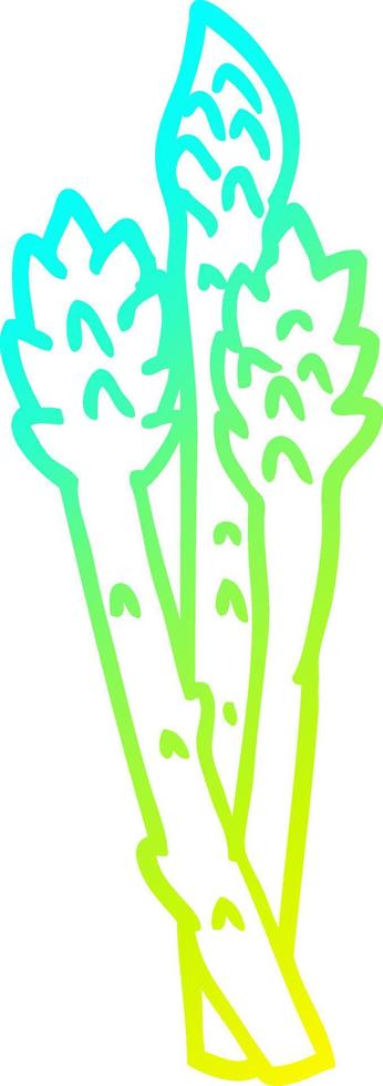 cold gradient line drawing cartoon asparagus plant vector