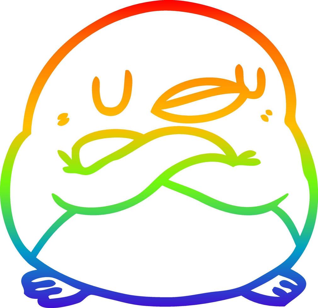 rainbow gradient line drawing penguin with crossed arms 10642523 Vector