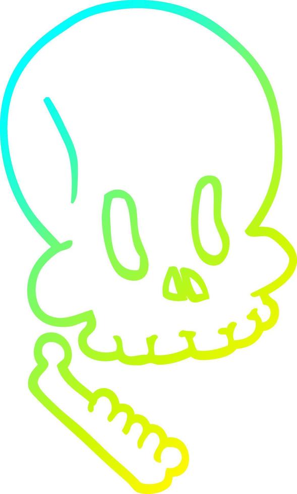 cold gradient line drawing cartoon halloween skull vector