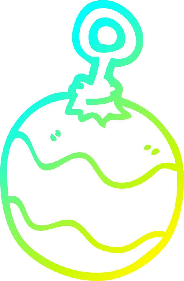 cold gradient line drawing cartoon christmas decoration vector
