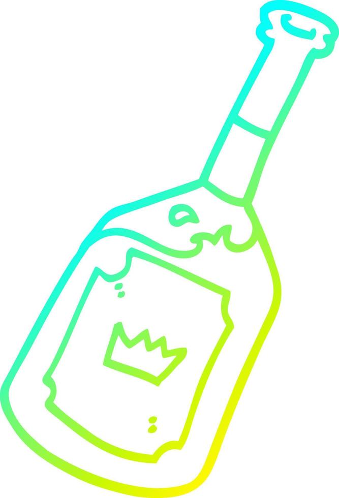 cold gradient line drawing cartoon alcoholic drink vector