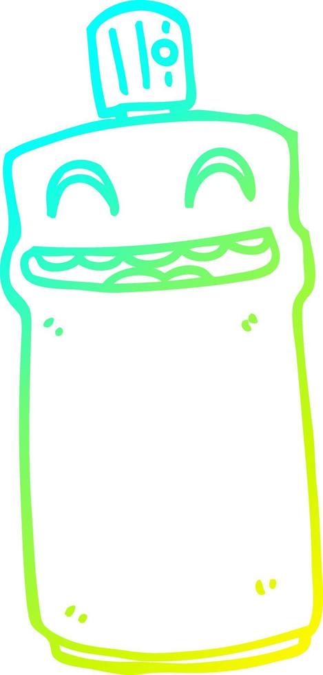 cold gradient line drawing cartoon spray can vector