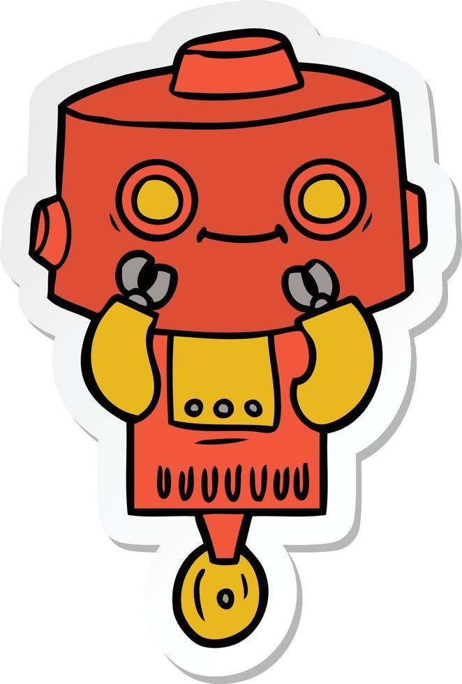 sticker of a cartoon robot vector