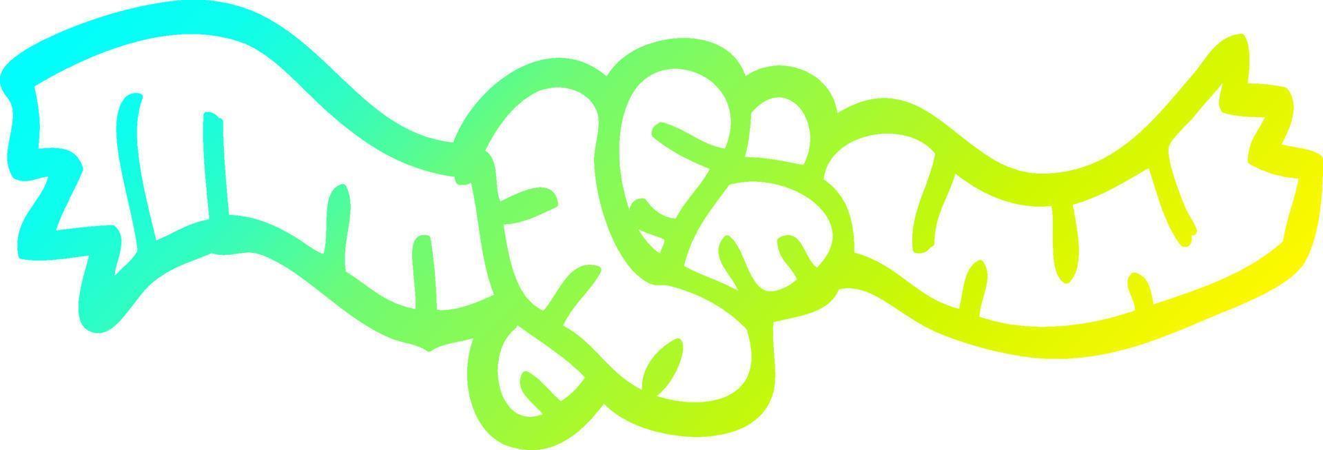 cold gradient line drawing cartoon tied rope vector