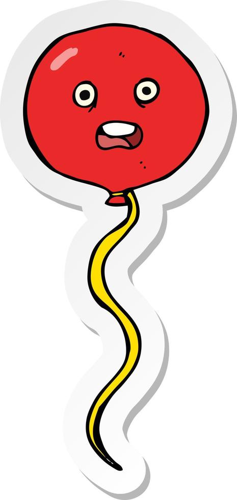 sticker of a cartoon balloon with face vector