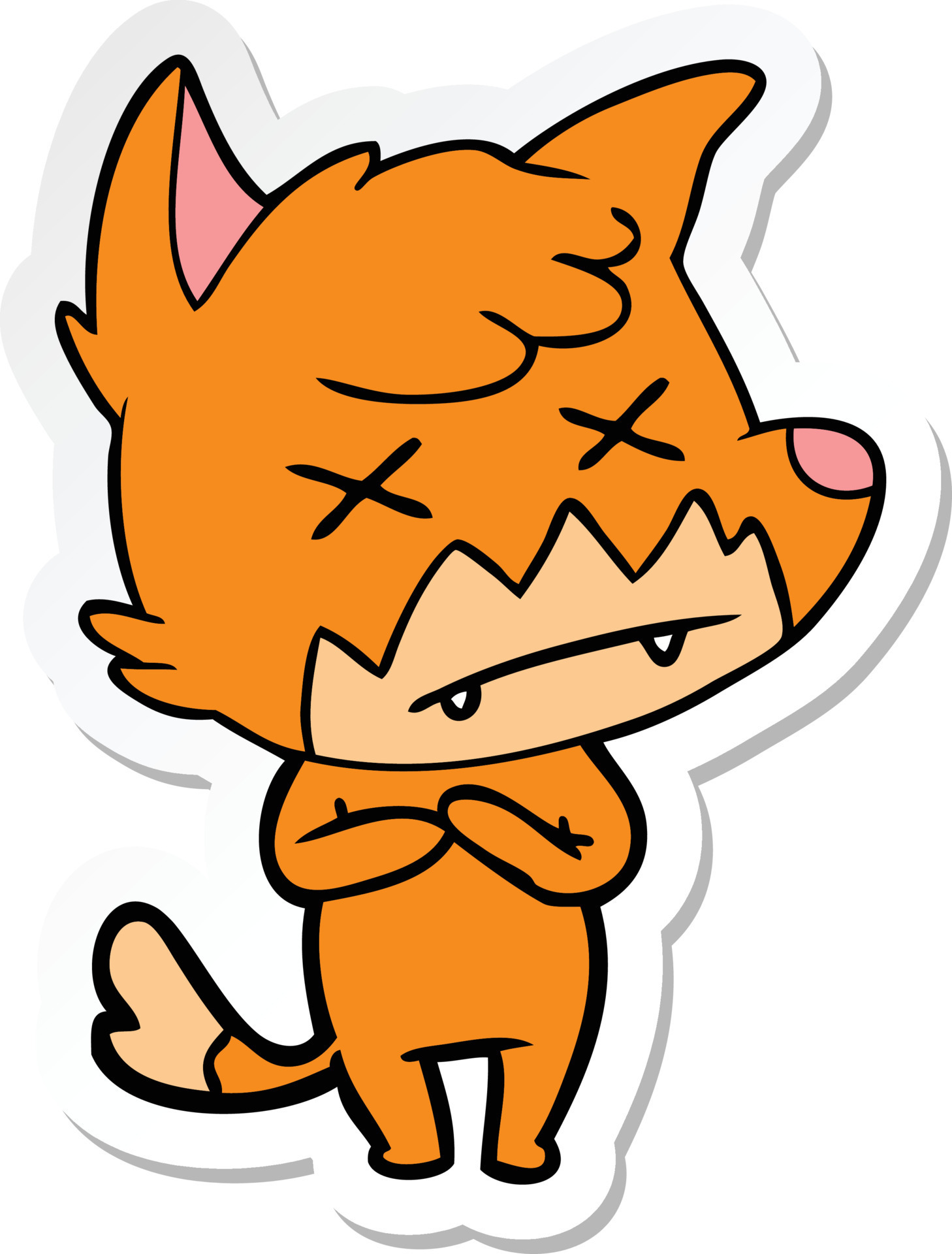 sticker of a cartoon cross eyed fox 10642645 Vector Art at Vecteezy sticker of a cartoon cross eyed fox 10642645 Vector Art at Vecteezy